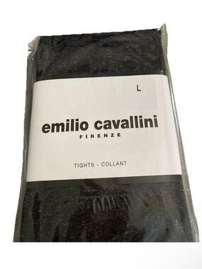Emilio Cavallini Tights Polkadot Grey Pantyhose 27746 Size Large